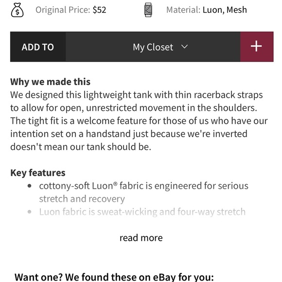 Lululemon Power Y tank in Menthol (mint green, size 4) - Picture 8 of 9